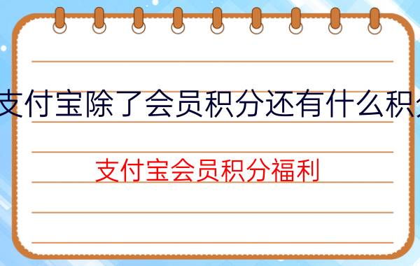 支付宝除了会员积分还有什么积分 支付宝会员积分福利